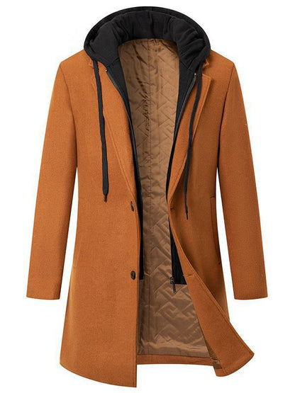 Men's Elegant Transitional Coat Detachable Hood