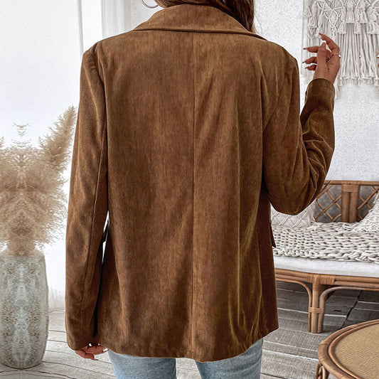 Herren Blazer Cord Doppelfächer Tailliert Modern - IdealeKleiden