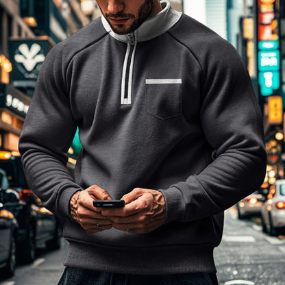 Herren Sportpullover Kurz Reißverschluss Praktisch