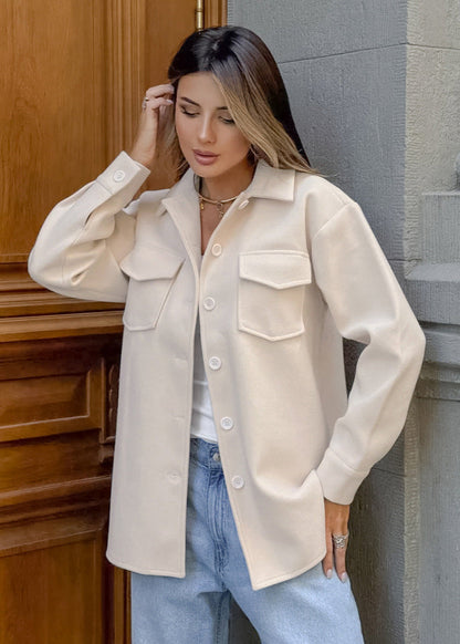 Warm wool blend overshirt