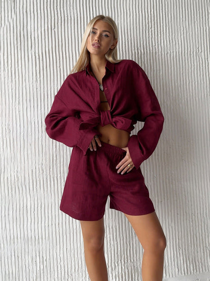 Women's Linen Outfit Summer Set