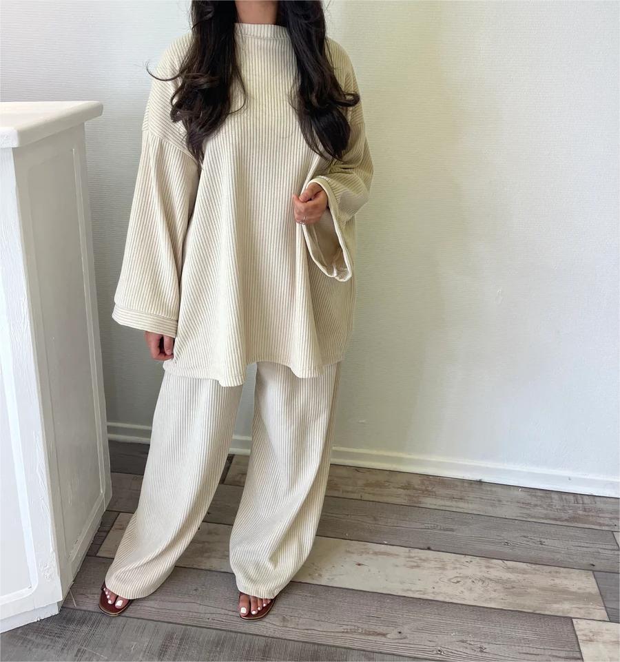 Women's Lounge Set Soft Rib Knit Comfort