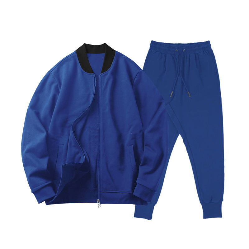Men's Sporty Elastic Leisure Suit with Pockets