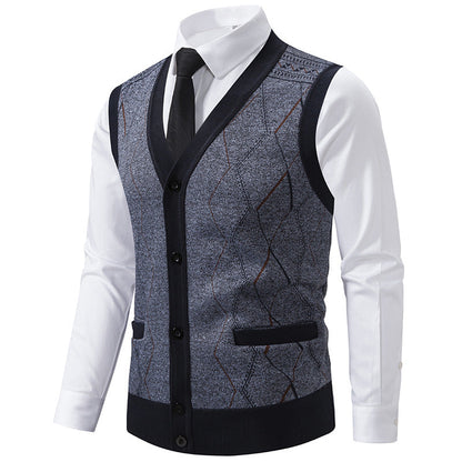 Herren Strickweste Modern Raffiniert mit Taschen - IdealeKleiden