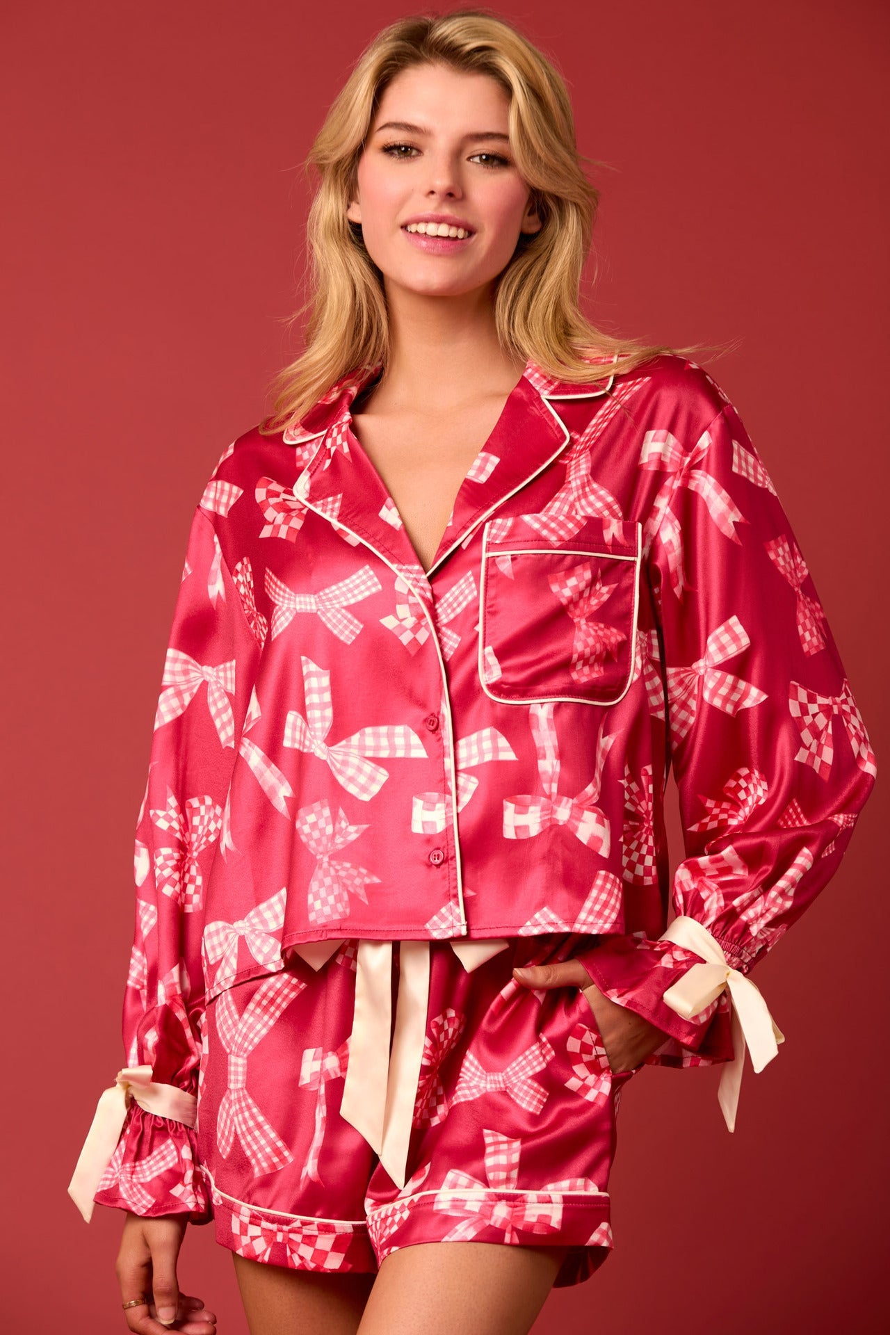 Women's Christmas Pyjamas Festive Elegant Ruffles