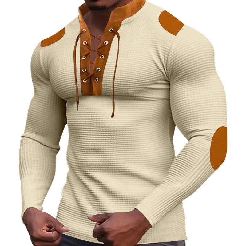 Men's Long-Sleeve Structured Modern Lace-Up Design
