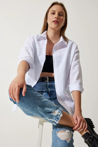 Loose Blouse Long Sleeve Cotton Comfort