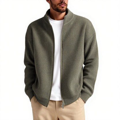 Men's Cardigan High-Collar Zipper Practical