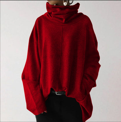 Trendy Solid Color Turtleneck Sweater