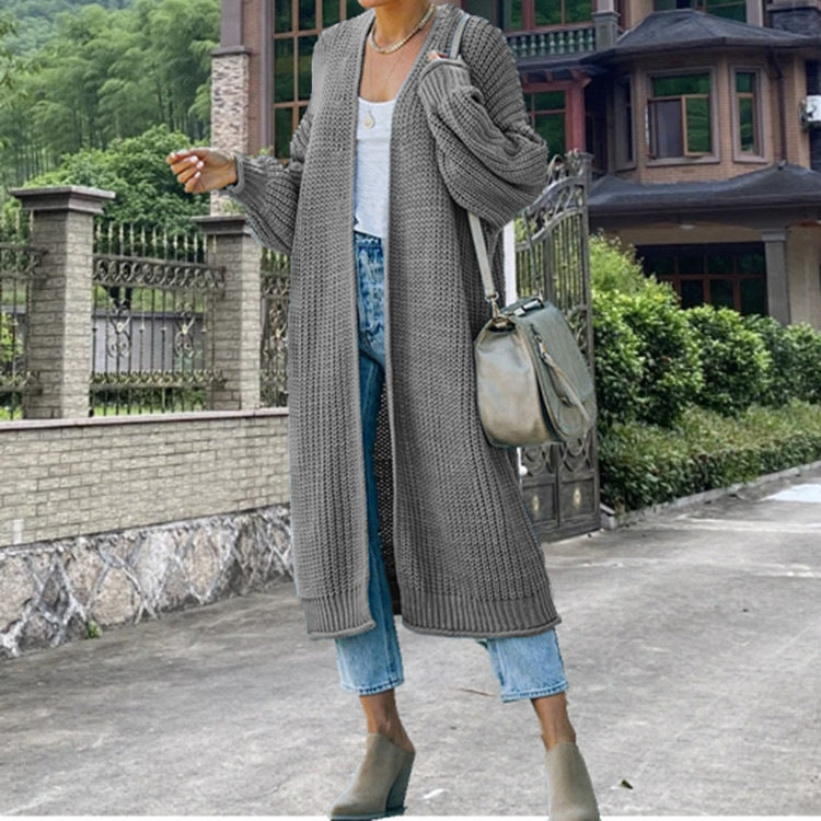 Women's Knitted Cardigan Wide Sleeves Elegant Design