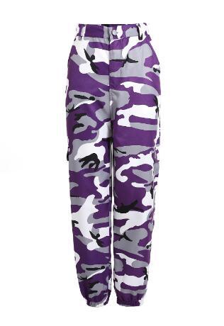 Women's Cargo Pants Camo Style Practical Elastic