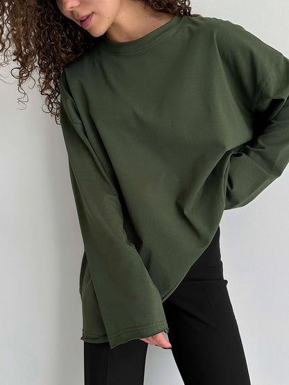 Women's Oversized Long-Sleeve Shirt High-Quality Modern
