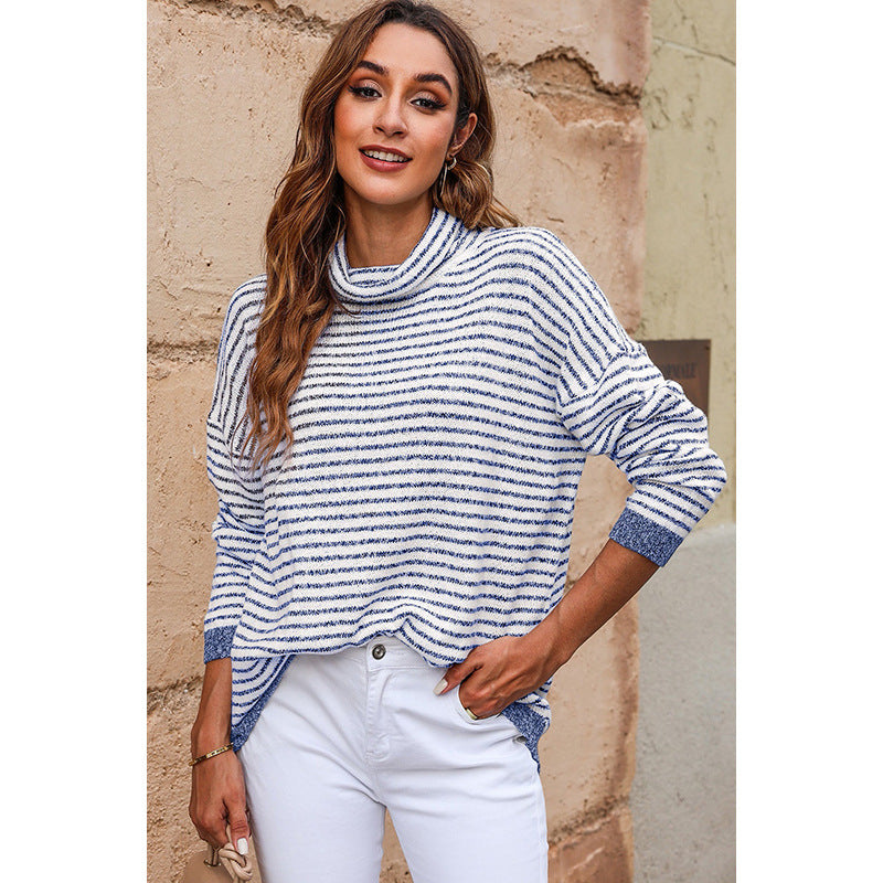 Women's Rollneck Sweater Soft Long-Sleeve Wool Blend