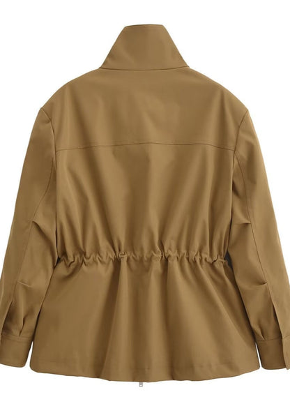Stylish High-Neck Cargo Jacket for Women