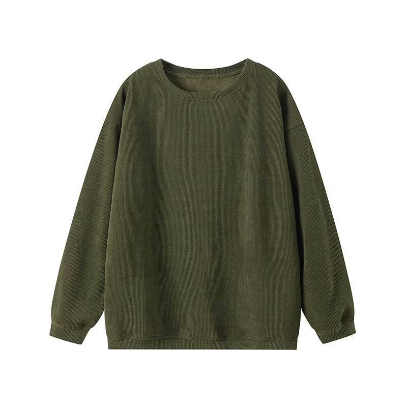 Ribbed Knit Dress Comfortable Round Neck Long Sleeves