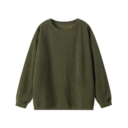 Ribbed Knit Dress Comfortable Round Neck Long Sleeves