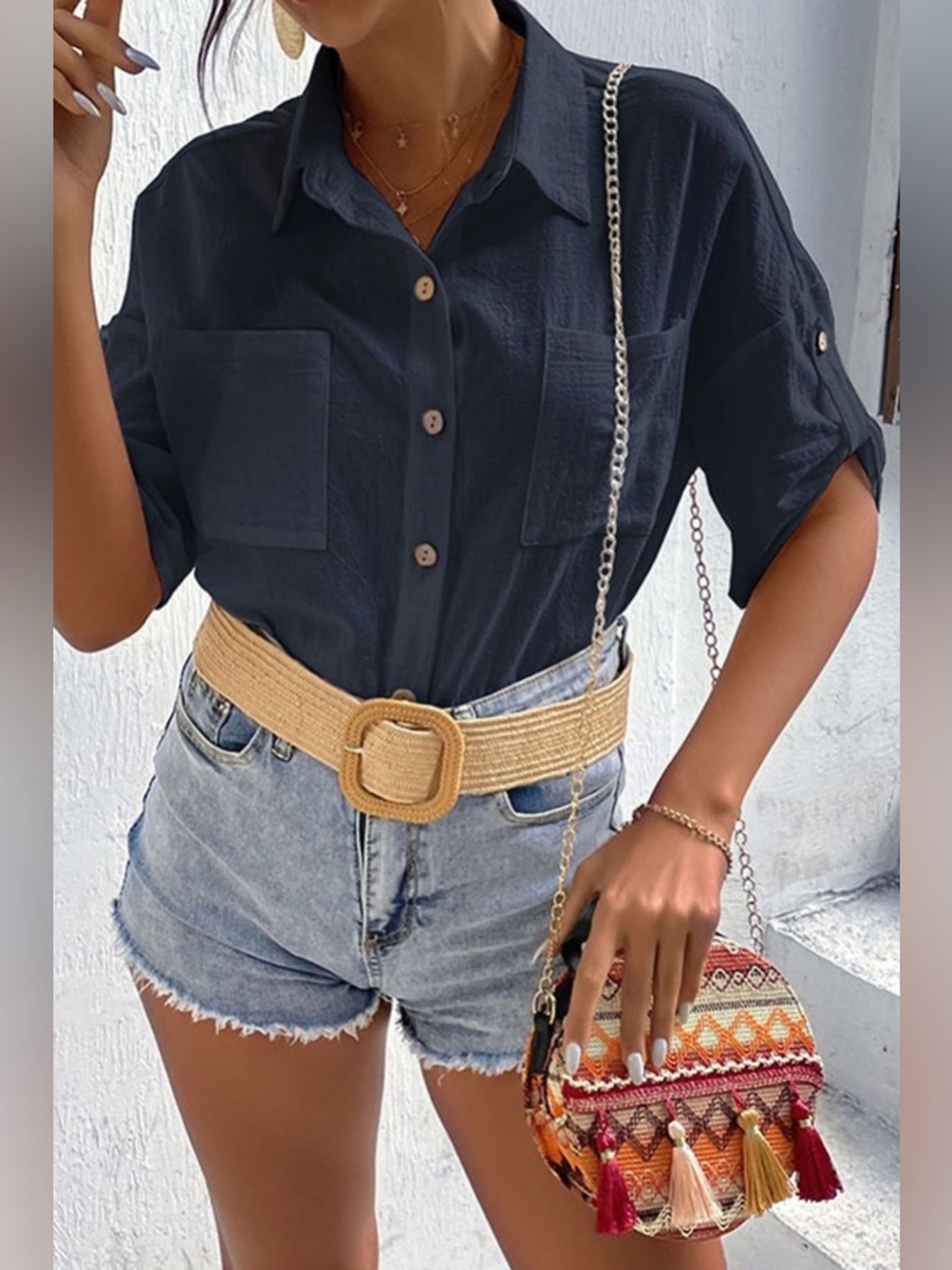 Women's Linen Blouse Summer-Light Elegant Design