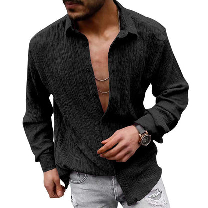 Men's Long-Sleeve Shirt Modern Textured Look