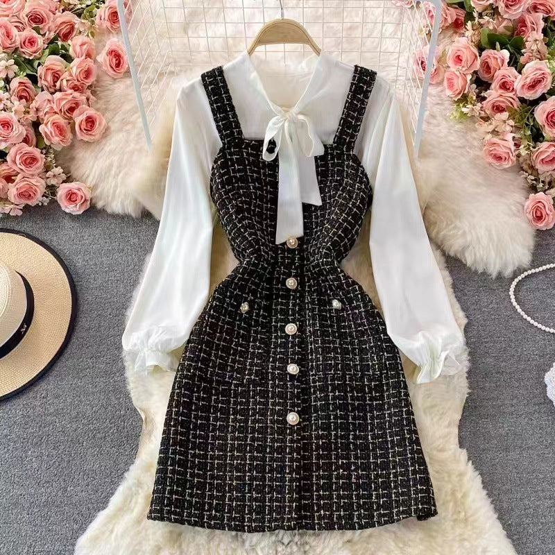 Elegant Women's A-Line Dress with Bow