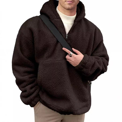 Herren Fleece Pullover Kuschelig Halbzipper Design