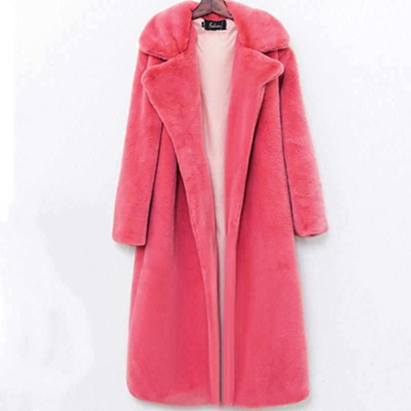 Luxury Women's Coat Teddy Style Long-Hair Winter Season