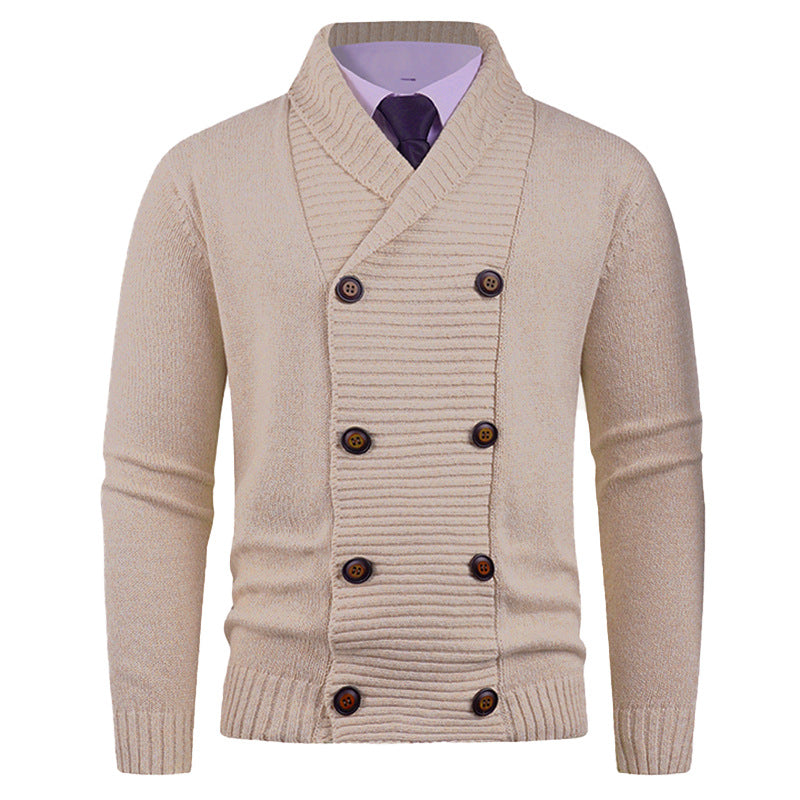 Men's Cardigan Modern Shawl Collar Button Design