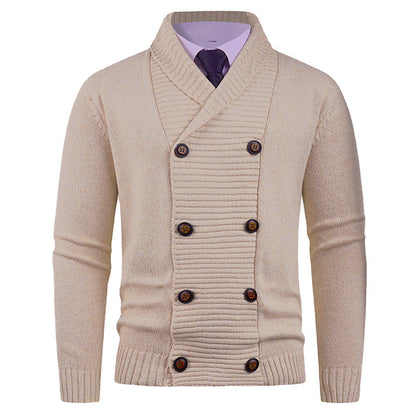 Men's Cardigan Modern Shawl Collar Button Design