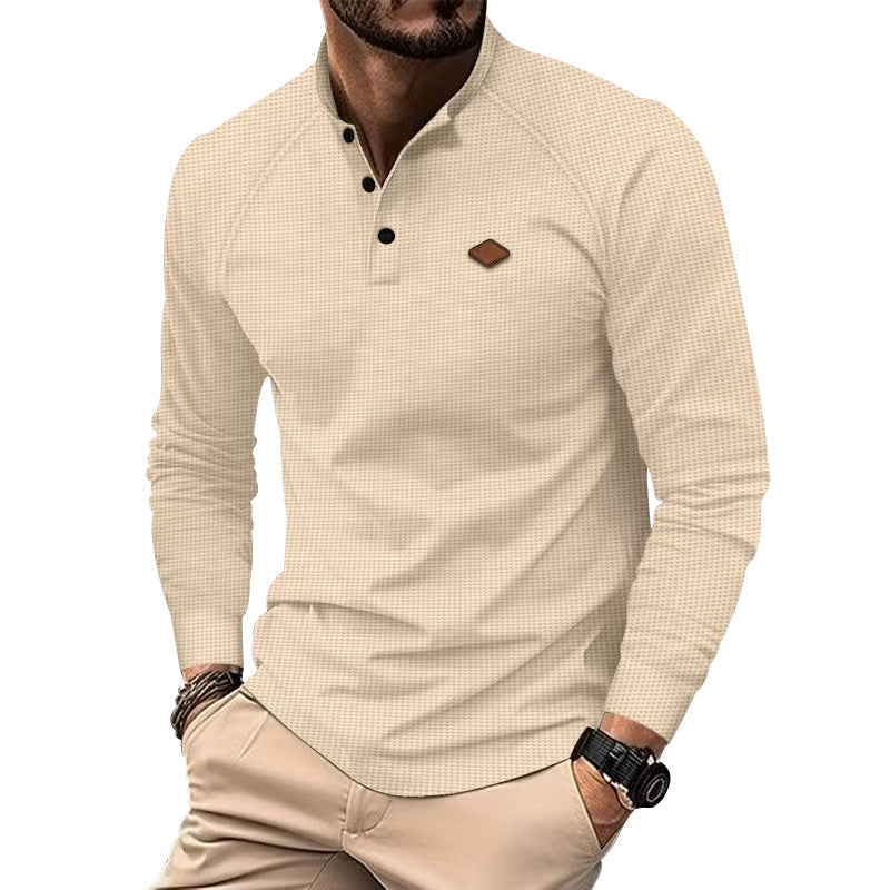 Men's Long-Sleeve Shirt Textured Modern Buttons