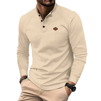Men's Long-Sleeve Shirt Textured Modern Buttons