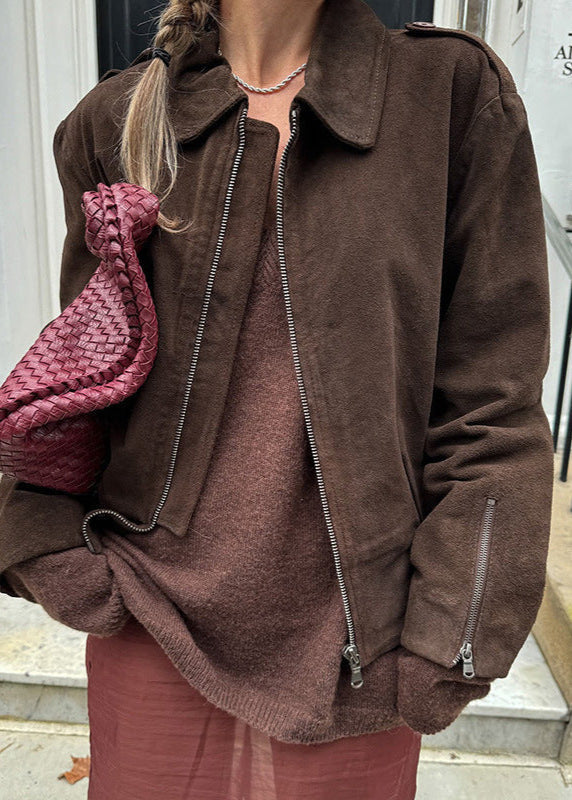 Fashionable Cropped Leather Jacket