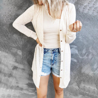 Strickjacke Bequem Lange Ärmel Oversized Design - IdealeKleiden