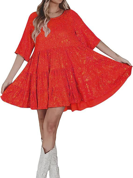 Damen Partykleid Glitzer Effekt Abendkleid