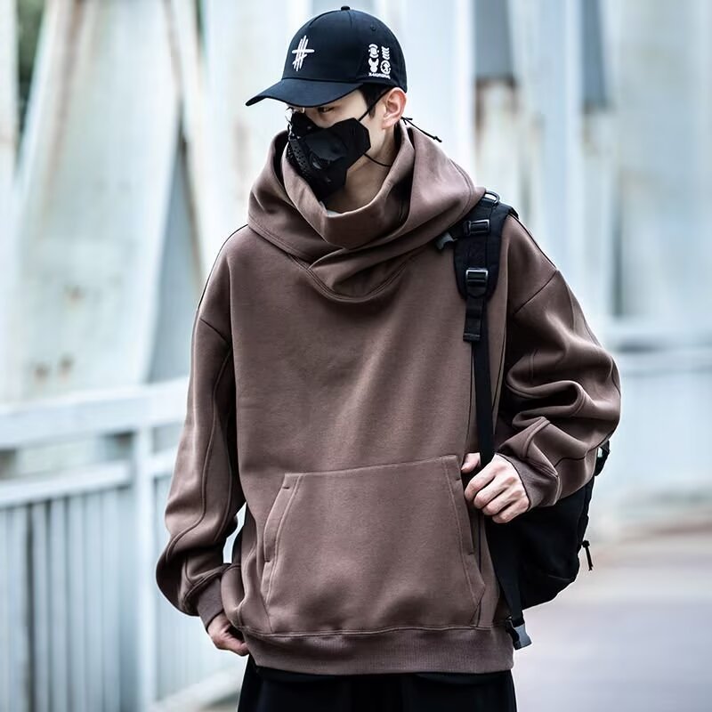 Men's Hoodie Modern High Collar Practical