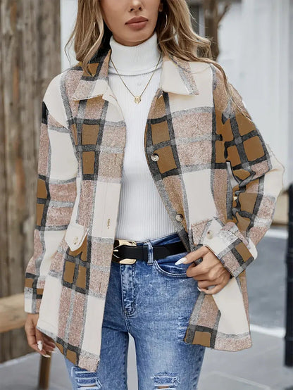 Women's Plaid Overshirt Chic Plus Size