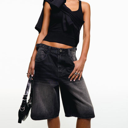 Women's Casual Mid-Waist Denim Shorts
