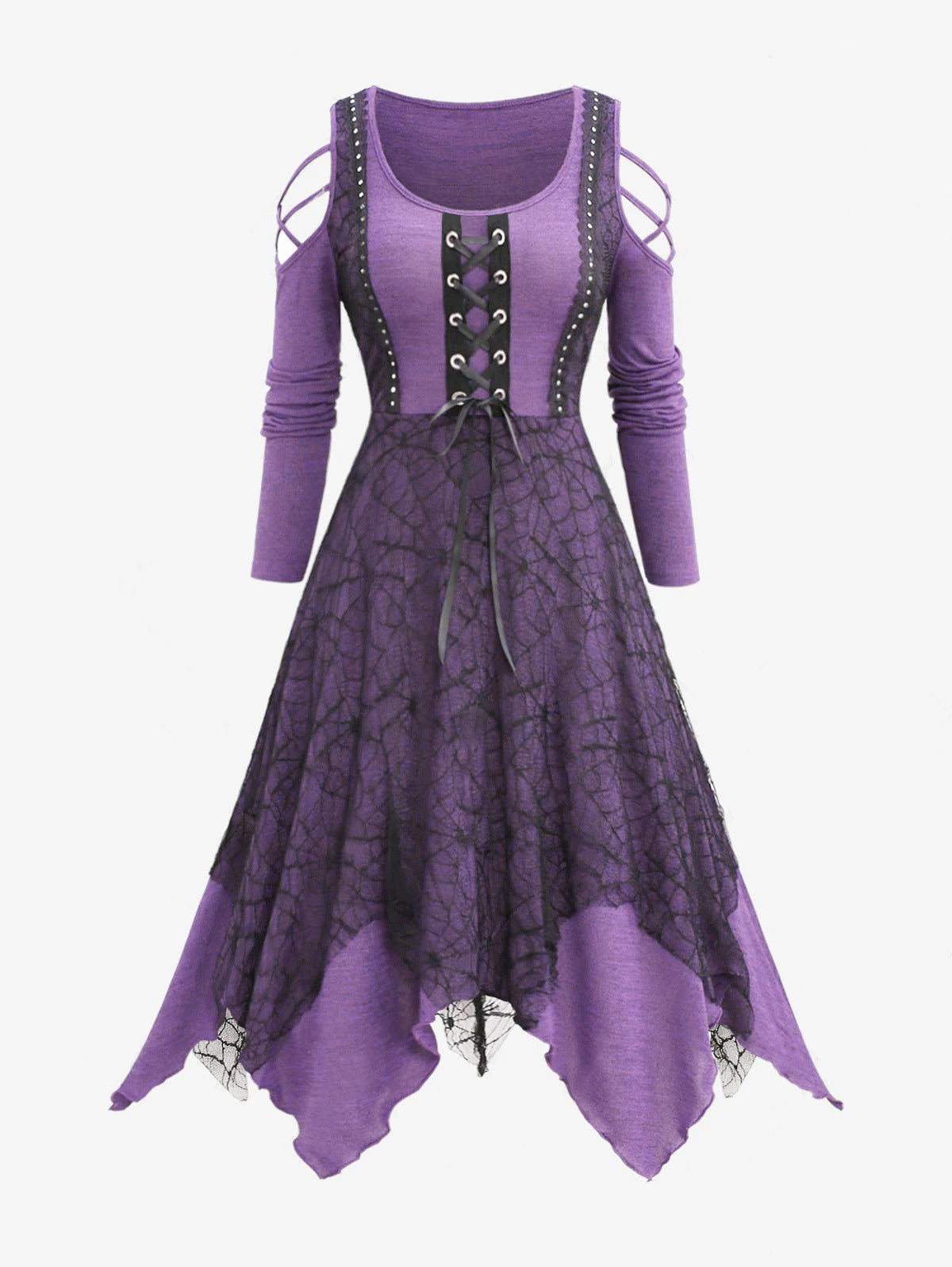 Women's Gothic Lace-up Maxi Dress
