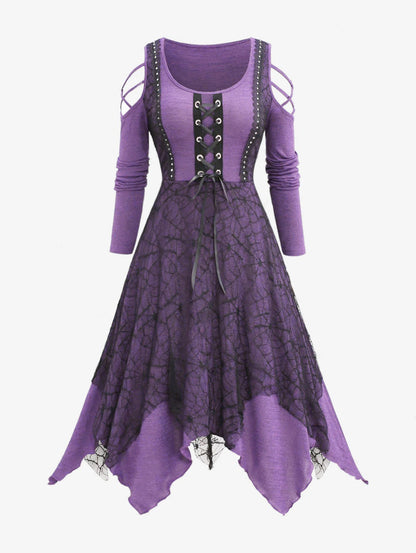 Women's Gothic Lace-up Maxi Dress