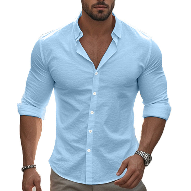 Herren Hemd Elegant Langarm Moderner Kragen