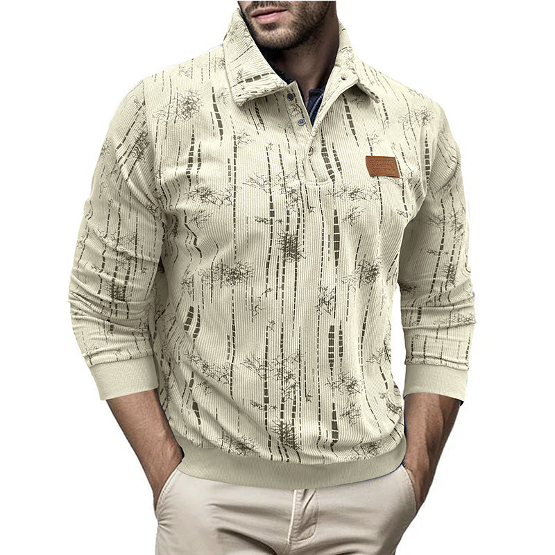 Patterned Women's Blouse Casual Button Collar