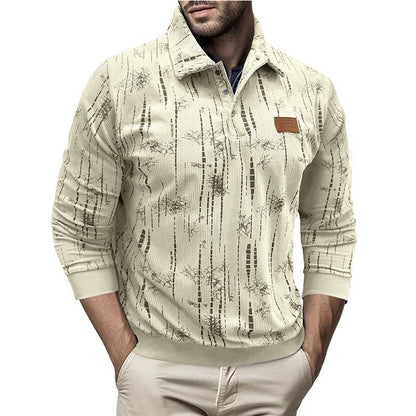 Patterned Women's Blouse Casual Button Collar