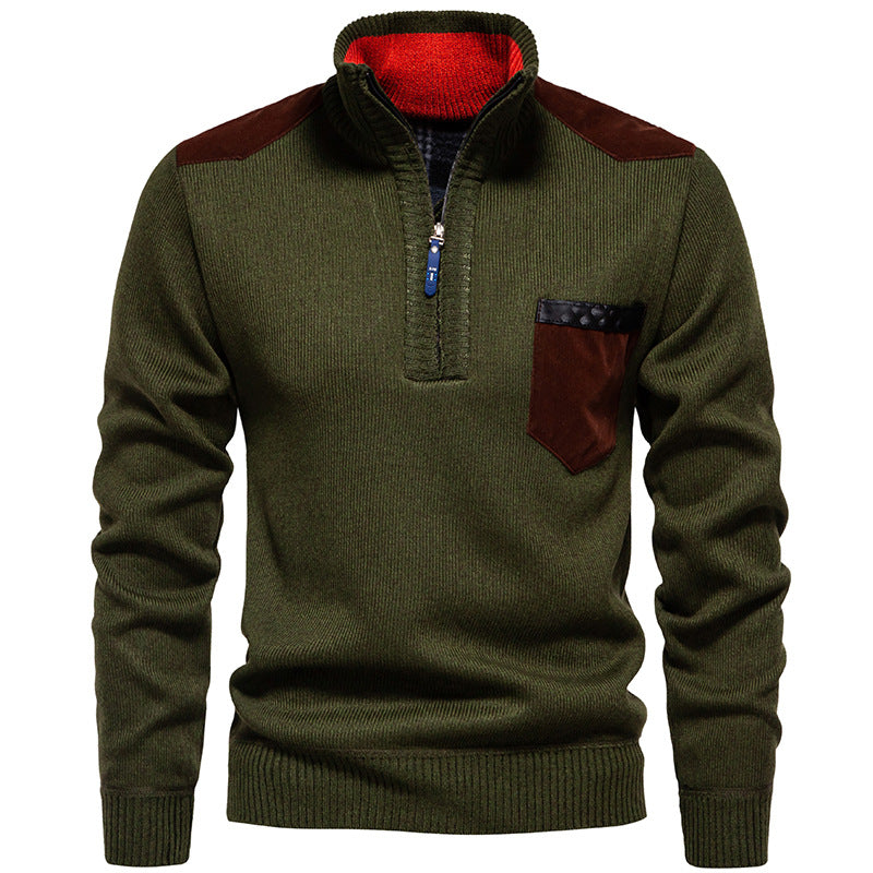 Men's Stand-Up Collar Jumper Modern Practical