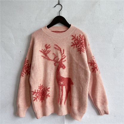 Women's Festive Reindeer Design Christmas Sweater