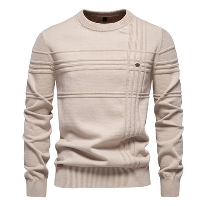 Herren Strickpullover Modern Struktur Design Komfort Passform - IdealeKleiden