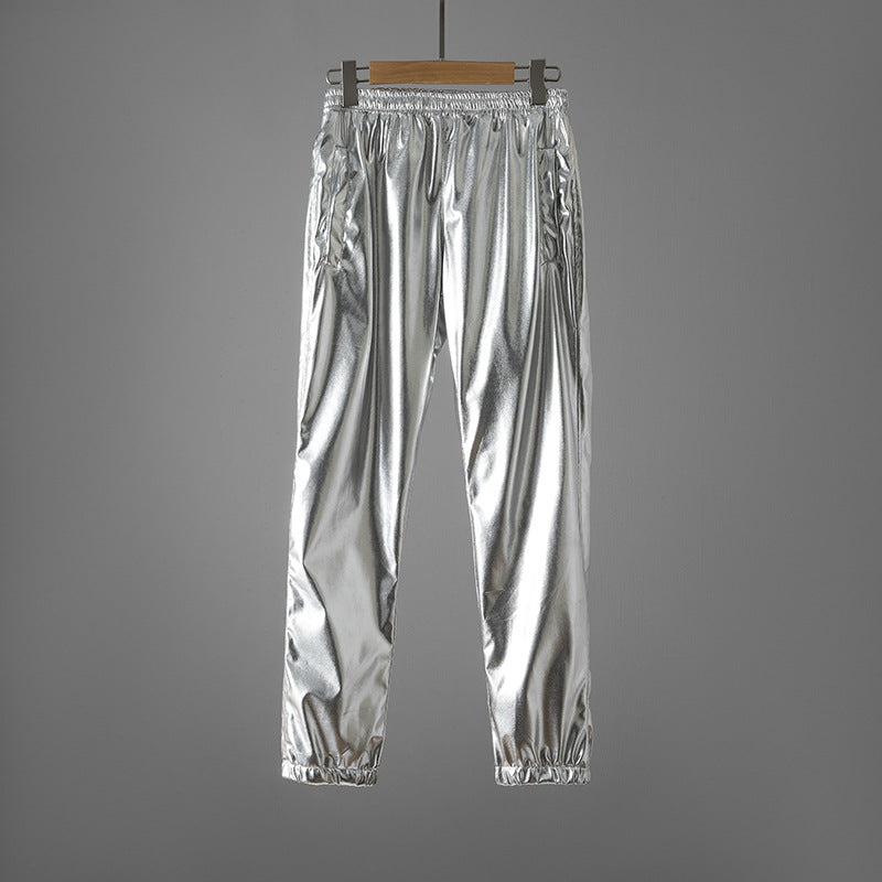 Women's Fitness Leggings Shiny Elastic With Pockets