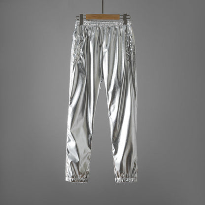 Women's Fitness Leggings Shiny Elastic With Pockets