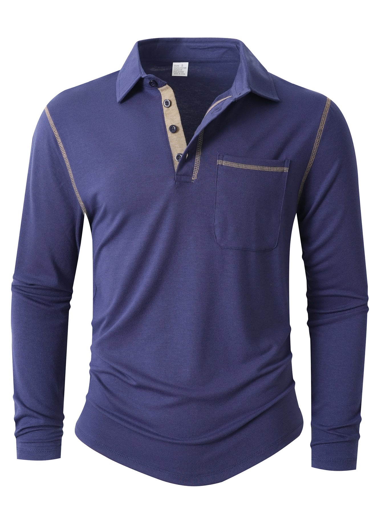 Men's Long-Sleeve Polo Shirt Elegant Sporty
