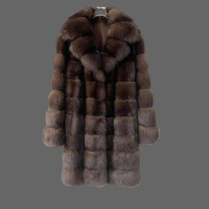 Women's Luxury Faux Fur Parka Coat Elegant Design