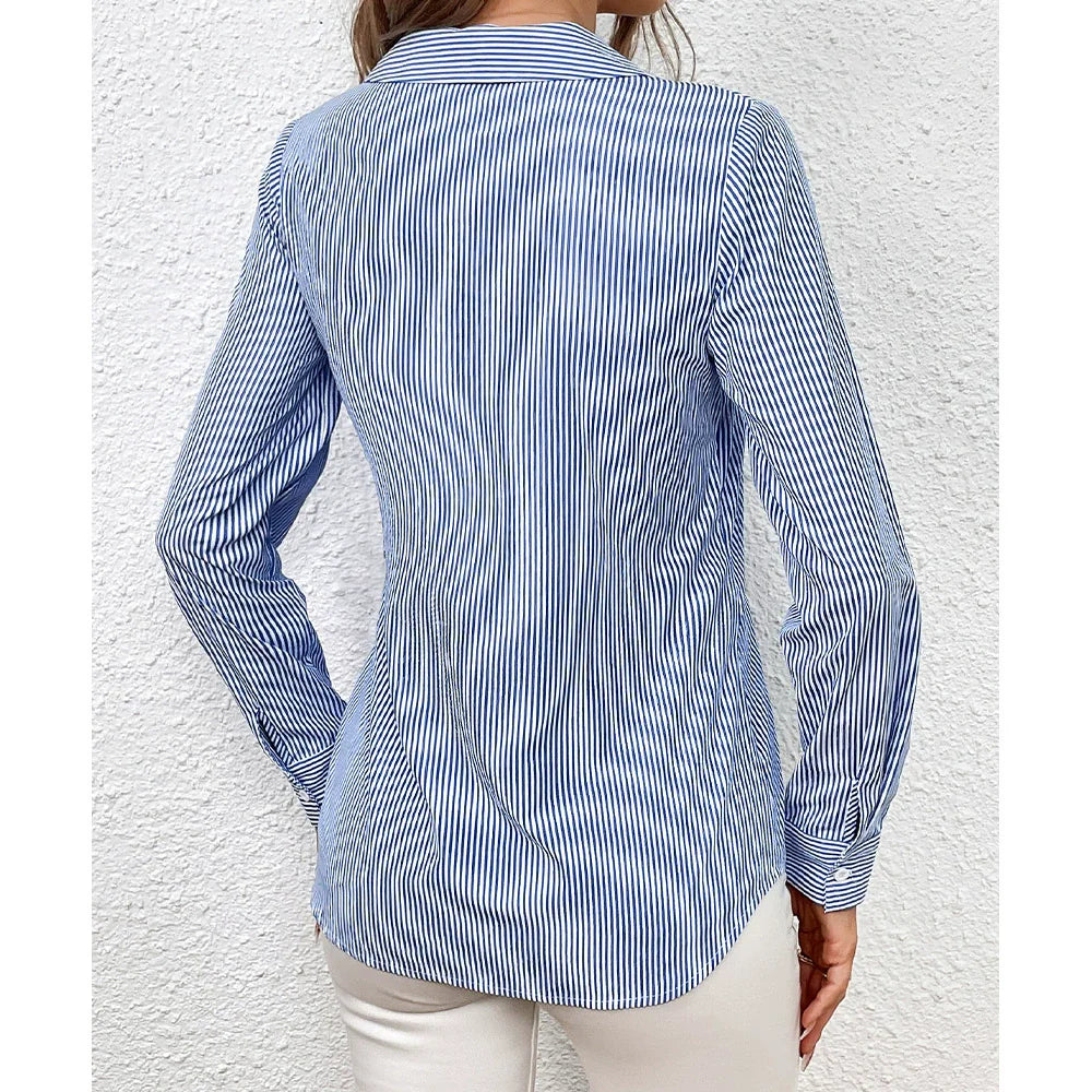 Elegantes Wickelkleid Slim Fit Lange Ärmel - IdealeKleiden