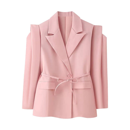 Women's Oversized Blazer Jacket Elegant with Belt