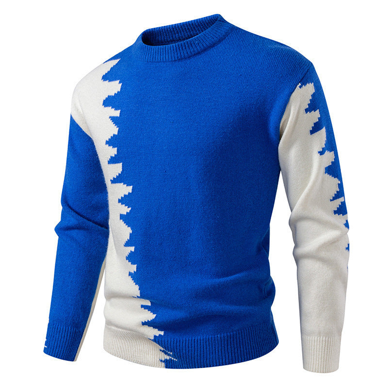 Men's Pullover Modern Color Gradient Round Neck
